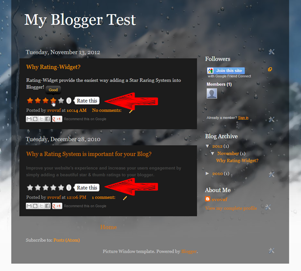 Star Rating on Blogger Posts